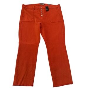 NWT TORRID‎ Button Fly Cropped Wide Leg High Rise Sz 18R Frayed Hem Denim Boho